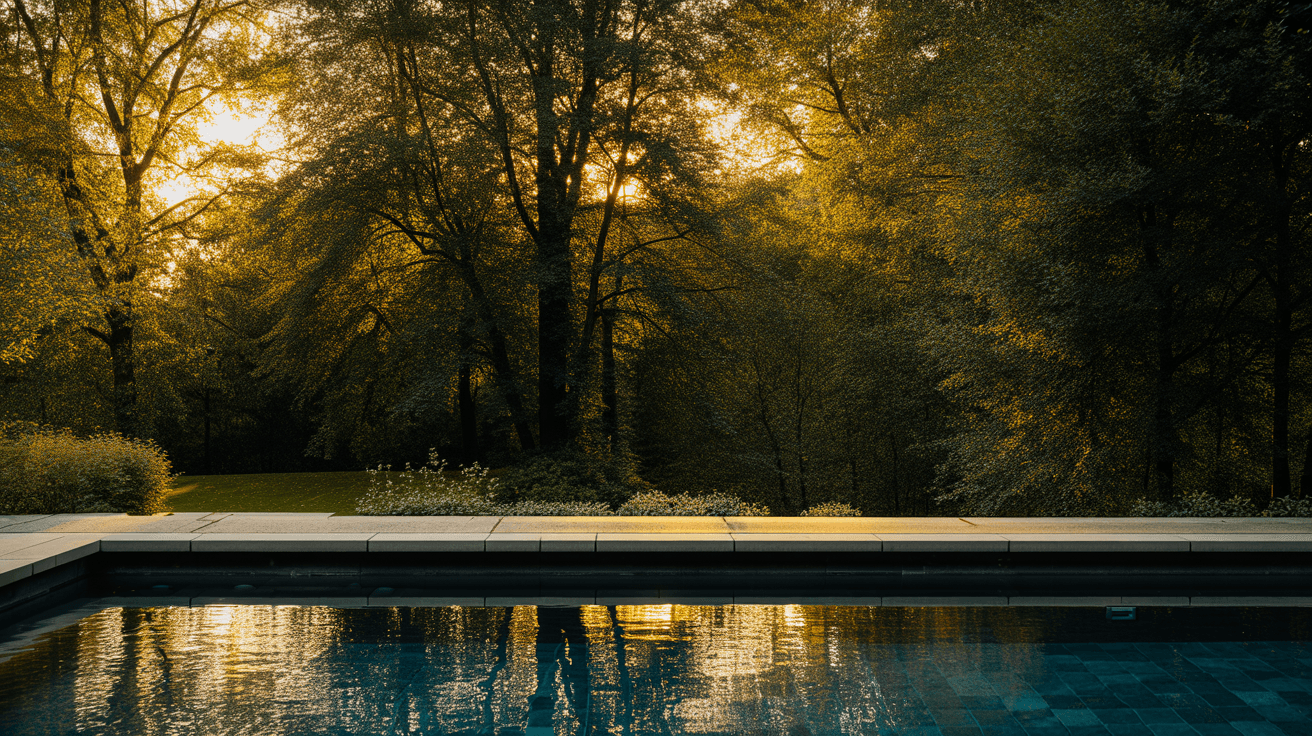 Wasser, das den Abend spiegelt