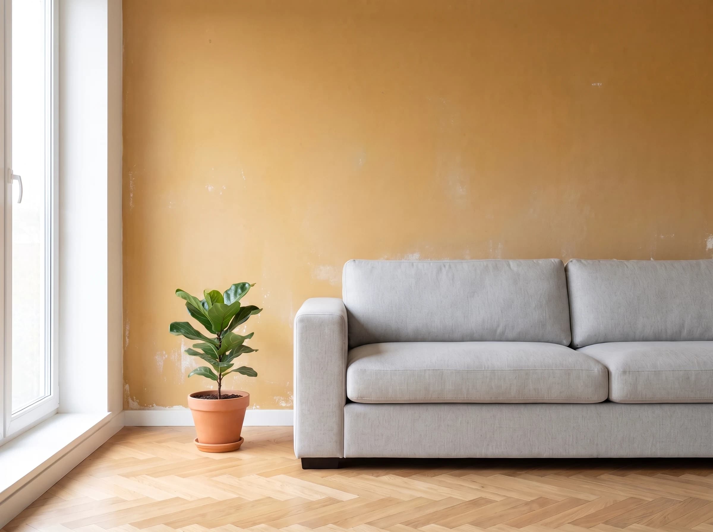 Wohnzimmer · Innenanstrich — vorher