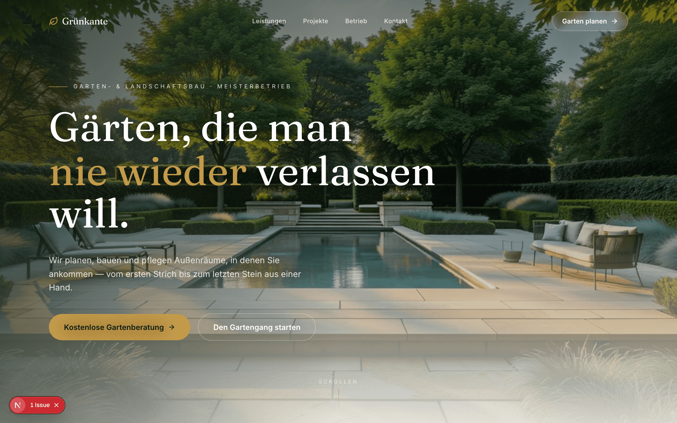 Vorschau Demo-Website Garten- & Landschaftsbau Grünkante